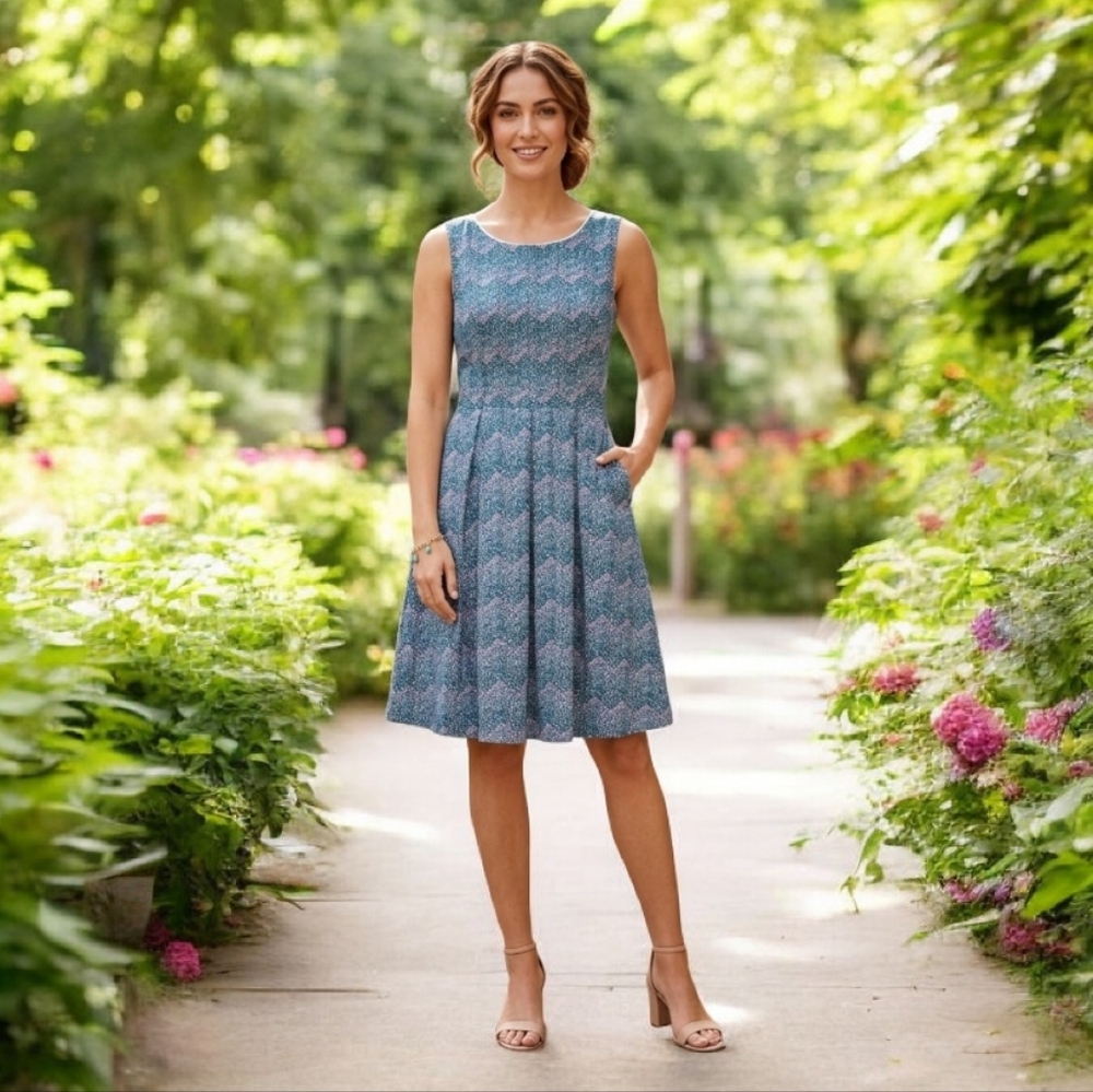Modcloth Bea and Dot Fit and Flare Sleeveless Dot Dress‎ Size Large
